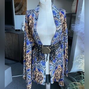 Minkpink Psychedelic Leopard Kimono Blouse Top roberto cavalli versace coverup